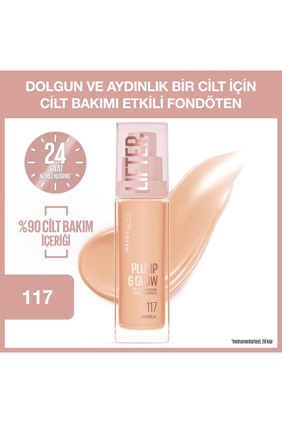 Maybelline New York Lifter Plump & Glow Aydınlatan Fondöten 117