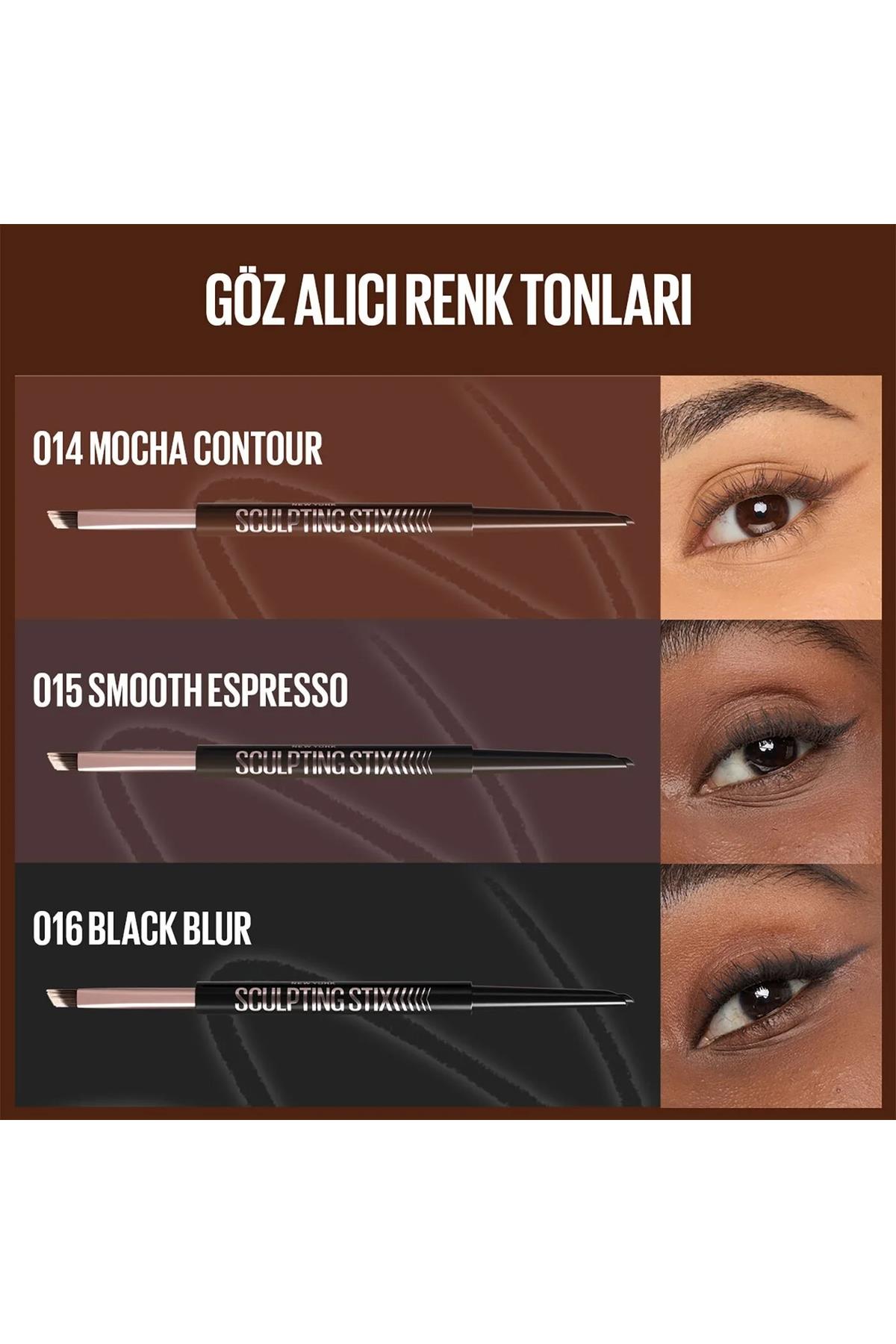 Maybelline New York Sculpting Stix Çift Uçlu Göz Kalemi 016 Black Blur