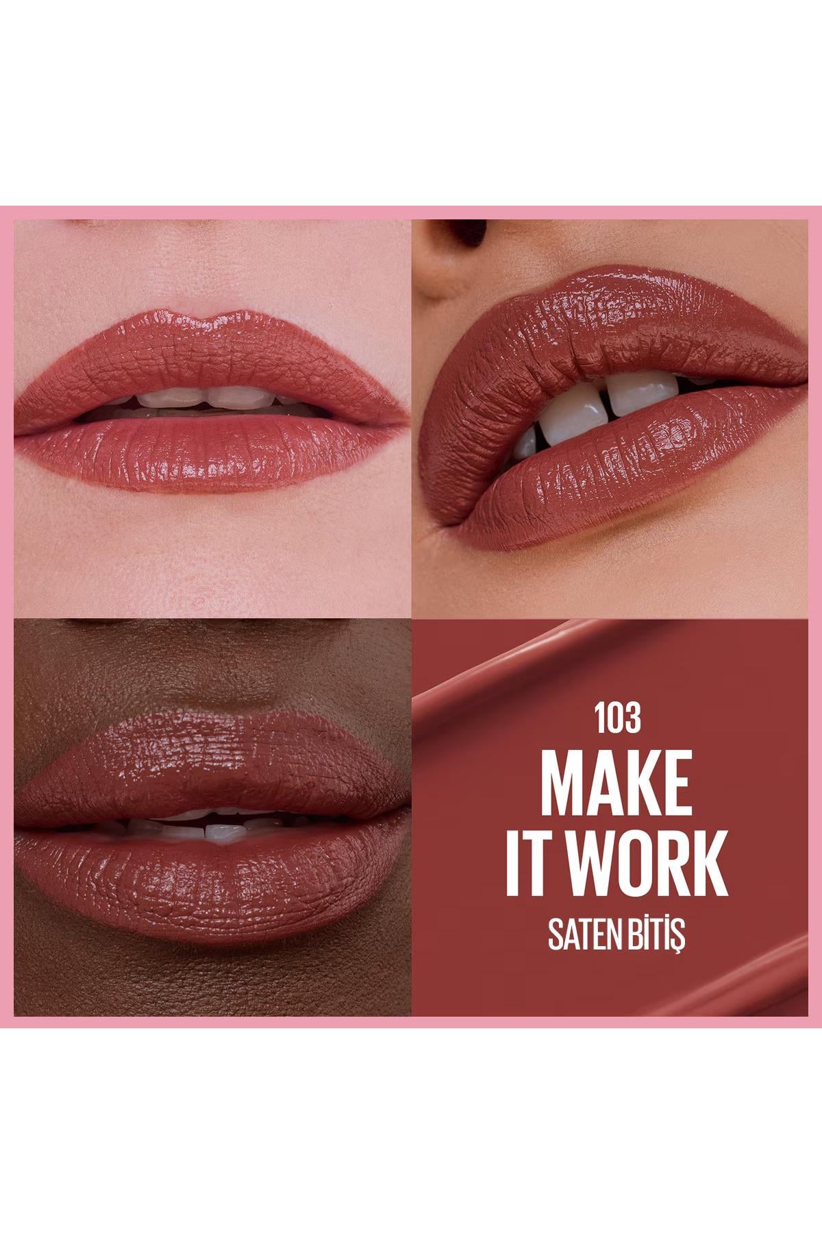 Maybelline New York Serum Etkili Hyalüronik Asit ve Besleyici Yağ İçeren Ruj 103 Make It Work