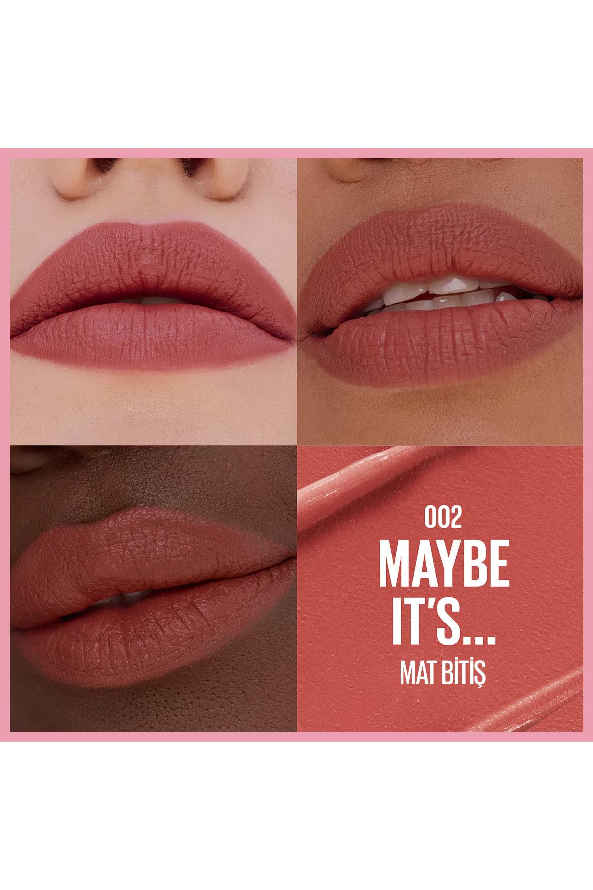 Maybelline New York Serum Etkili Hyalüronik Asit ve Besleyici Yağ İçeren Ruj 002 Maybe Its