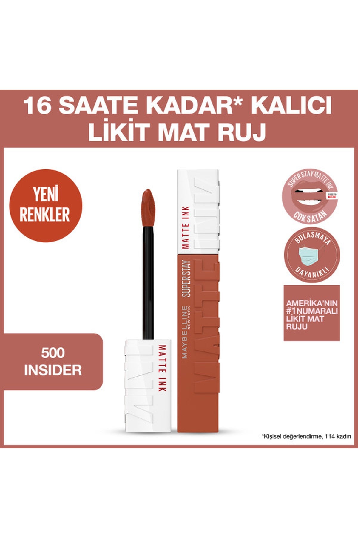 Maybelline New York Super Stay Matte Ink Likit Mat Ruj 500 Insider