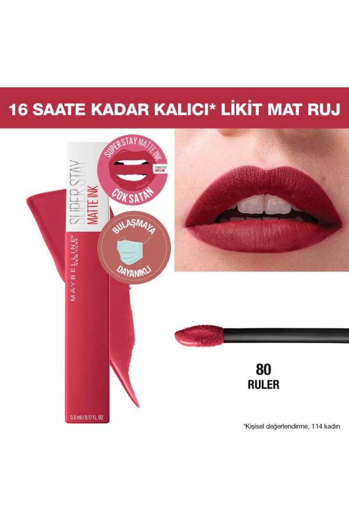 Maybelline New York Super Stay Matte Ink Unnude Likit Mat Ruj 80 Ruler