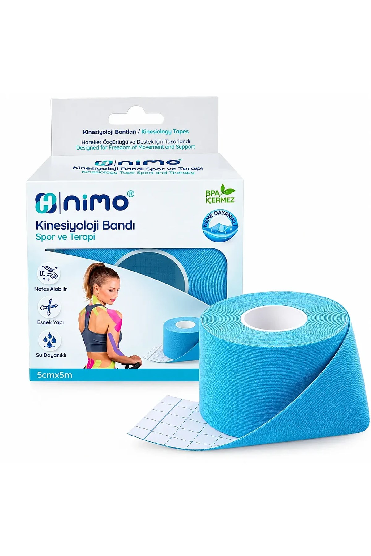 NİMONimo Kinesiyoloji Bandı (Ağrı Bandı) 5cm - 5m Mavi6938799212059