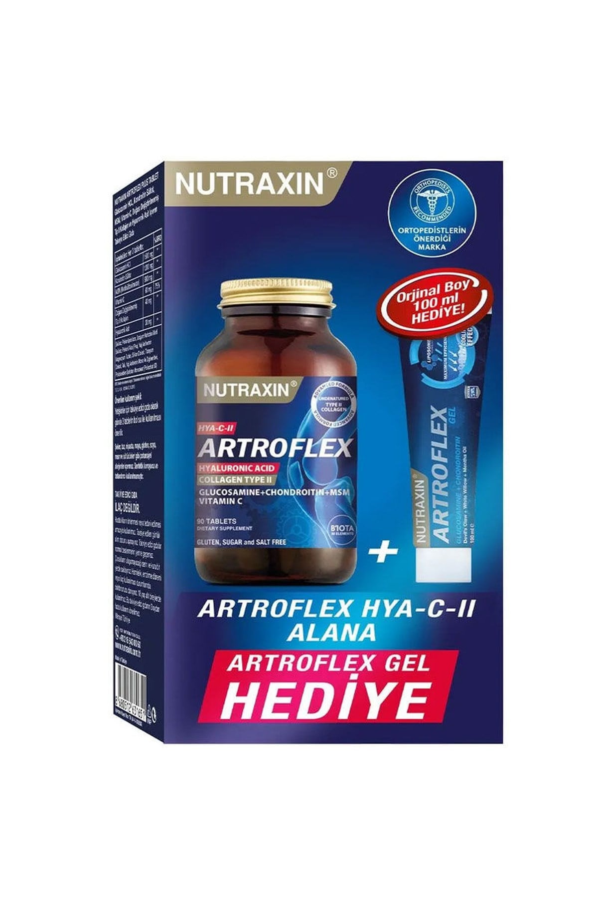 NUTRAXİNNutraxin Artroflex HYA-C-II 90Tablet + Extra Gel HEDİYE8680512635802