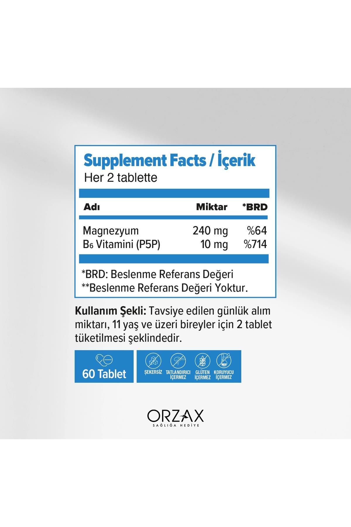 Ocean ExtraMag Magnezyum Taurat+P5P Takviye Edici Gıda 60 Tablet