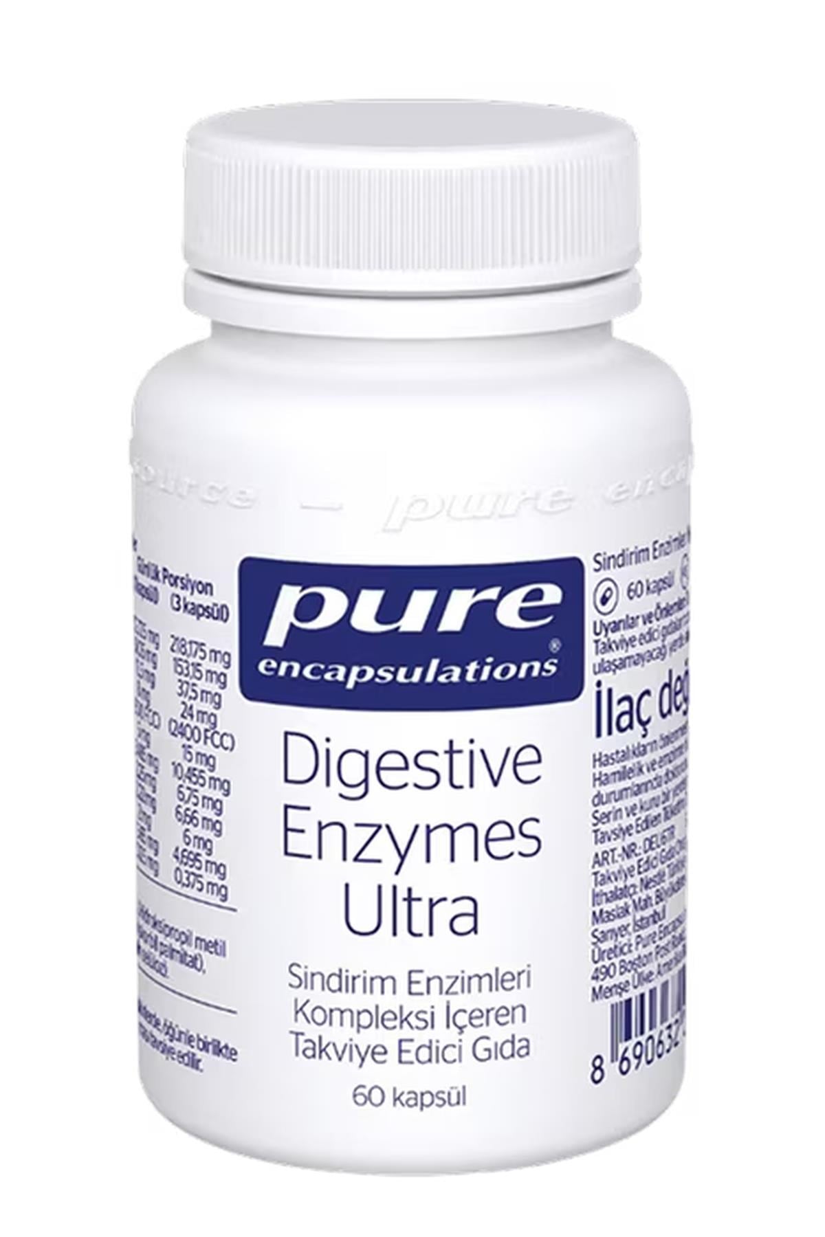 Pure EncapsulationsPure Encapsulations Digestive Enzymes Ultra 60 Kapsül8690632014609