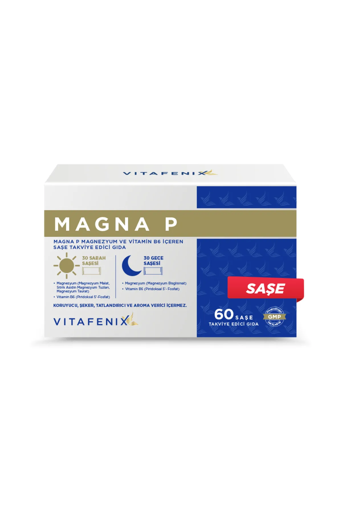 VİTAFENİXVitafenix Magna P - Glisinat, Sitrat, Malat, Taurat Ve B6 Içeren Sabah Gece Saşe Magnezyum 60Şase8683684703041