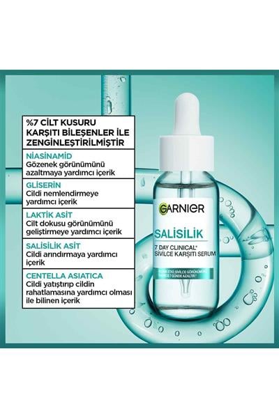 Garnier 7 Day Clinical Salisilik Akne Karşıtı Yüz Serumu 30 ml