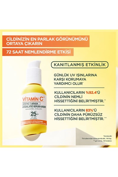 Garnier C Vitamini 3 Etki 1 Arada SPF 25 Serum Krem 50 ml