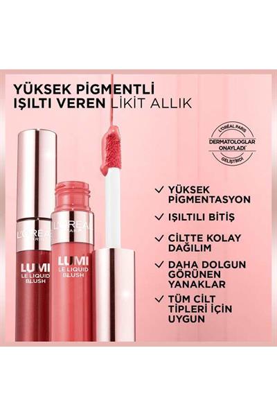 LOréal Paris Lumi Blush Likit Allık - 625 Glowy Gold Pink