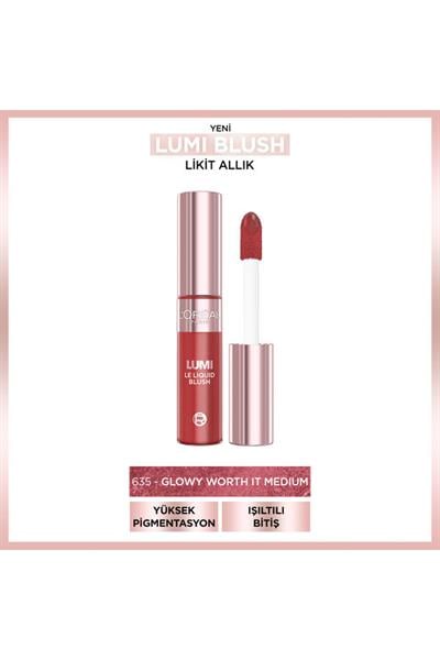 LOréal Paris Lumi Blush Likit Allık - 635 Glowy Worth It Medium