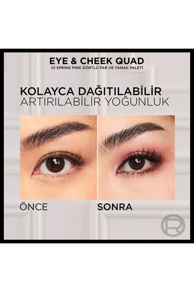Loreal Paris Eye & Cheek Quad Dörtlü Far ve Yanak Paleti 01 Spring Pinks