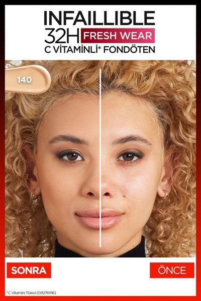 Loreal Paris Infaillible 32H Fresh Wear C Vitaminli Fondöten 140 Golden Beige