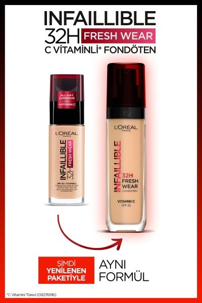Loreal Paris Infaillible 32H Fresh Wear C Vitaminli Fondöten 125 Naturel Rose