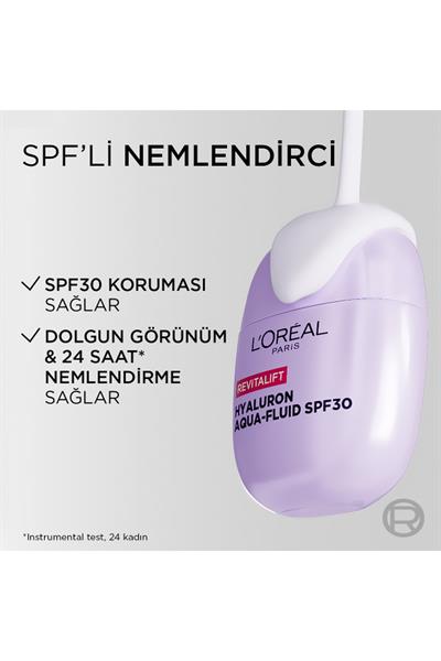 Loreal Paris Revitalift Hyaluronik Asit İçeren Dolgunlaştırıcı Etkili SPF30 Korumalı Nemlendirici Yüz Kremi 40ml