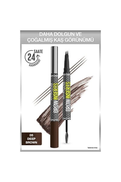 Maybelline New York Brow Insert Çift Uçlu Kaş Kalemi 05 Deep Brown