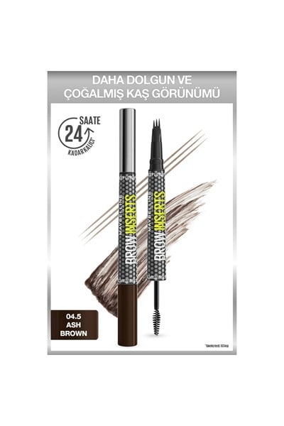 Maybelline New York Brow Insert Çift Uçlu Kaş Kalemi 04.5 Ash Brown