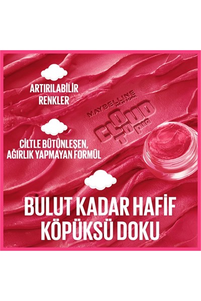 Maybelline New York Cloudtopia Köpük Dokulu Mat Allık 01 Twilight Berry