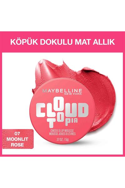 Maybelline New York Cloudtopia Köpük Dokulu Mat Allık 07 Moonlit Rose