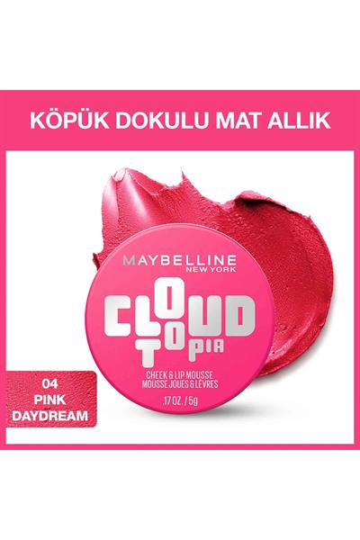 Maybelline New York Cloudtopia Köpük Dokulu Mat Allık 04 Pink Daydream