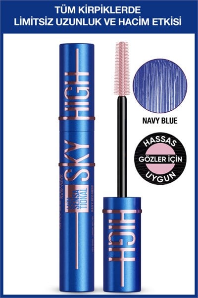Maybelline New York Lash Sensational Sky High Maskara Navy Blue Mavi Maskara