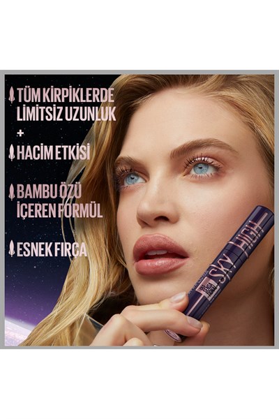 Maybelline New York Lash Sensational Sky High Suya Dayanıklı Waterproof Maskara Ekstra Siyah