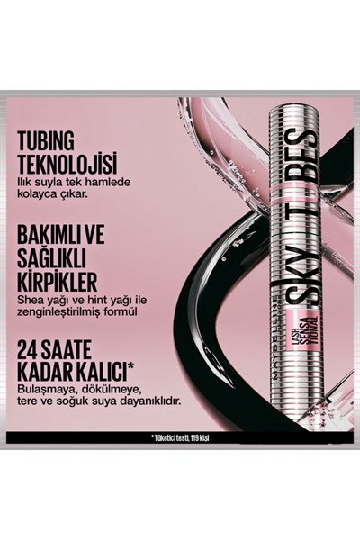 Maybelline New York Lash Sensational Sky Tubes Siyah Tubing Maskara