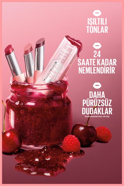 Maybelline New York Lifter Glaze Shea Yağı ve Hyalüronik Asit İçeren Renkli Dudak Balmı 13 Raspberry Preserve