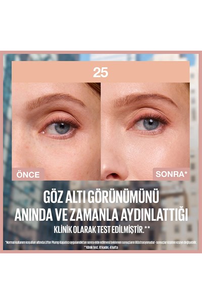 Maybelline New York Lifter Kafein ve Peptitler İçeren Nemlendiren ve Aydınlatan Kapatıcı - 25
