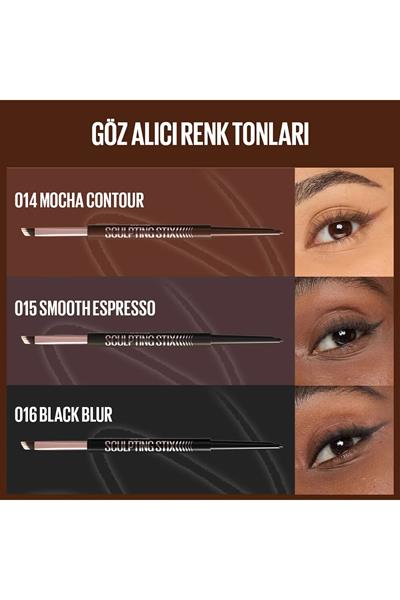 Maybelline New York Sculpting Stix Çift Uçlu Göz Kalemi 016 Black Blur
