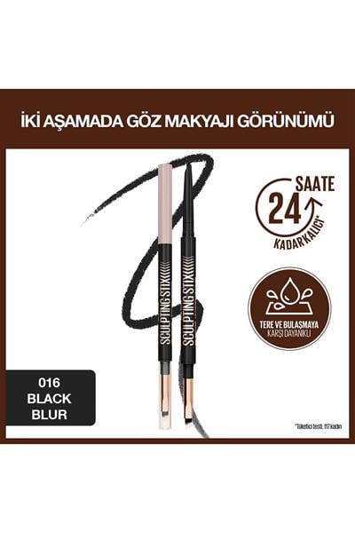 Maybelline New York Sculpting Stix Çift Uçlu Göz Kalemi 016 Black Blur