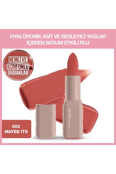 Maybelline New York Serum Etkili Hyalüronik Asit ve Besleyici Yağ İçeren Ruj 002 Maybe Its