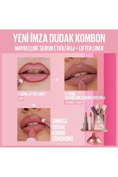 Maybelline New York Serum Etkili Hyalüronik Asit ve Besleyici Yağ İçeren Ruj 103 Make It Work