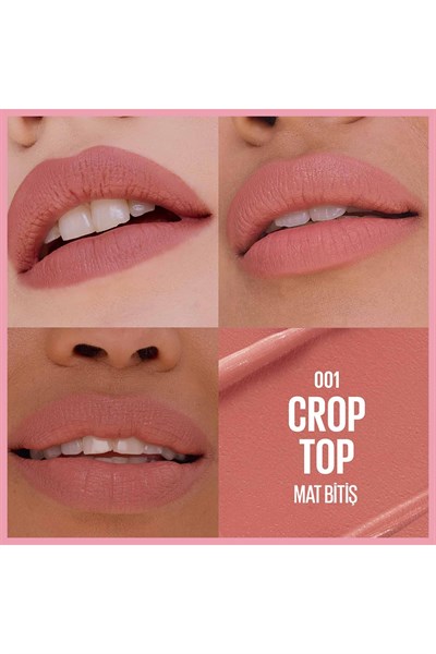 Maybelline New York Serum Etkili Hyalüronik Asit ve Besleyici Yağ İçeren Ruj 001 Crop Top
