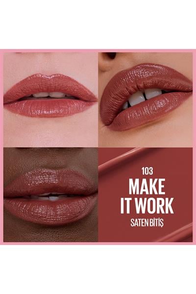 Maybelline New York Serum Etkili Hyalüronik Asit ve Besleyici Yağ İçeren Ruj 103 Make It Work