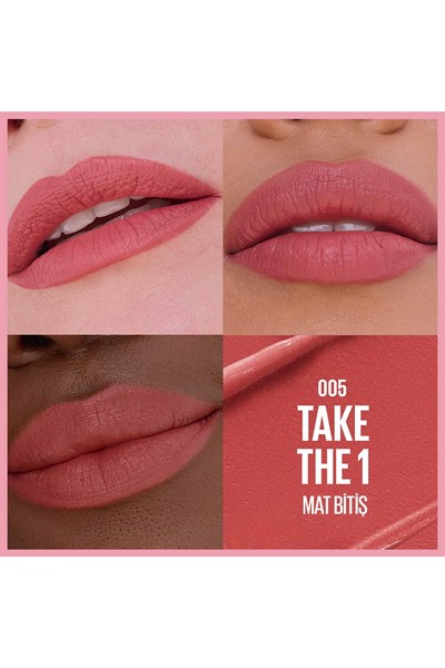 Maybelline New York Serum Etkili Hyalüronik Asit ve Besleyici Yağ İçeren Ruj 005 Take the 1