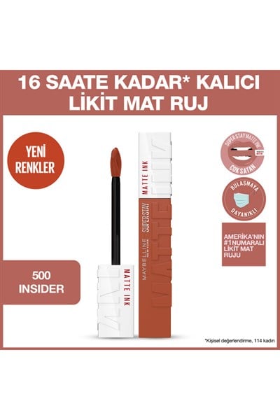 Maybelline New York Super Stay Matte Ink Likit Mat Ruj 500 Insider