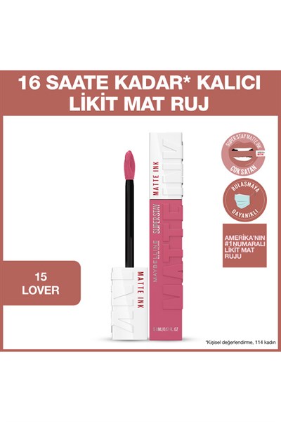 Maybelline New York Super Stay Matte Ink Ruj 15 Lover