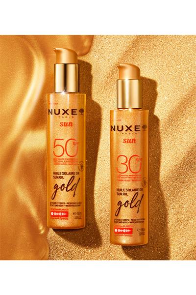 Nuxe Sun - Altın Işıltılı Bronzlaştırıcı Güneş Koruyucu Yağ SPF30 150 ml