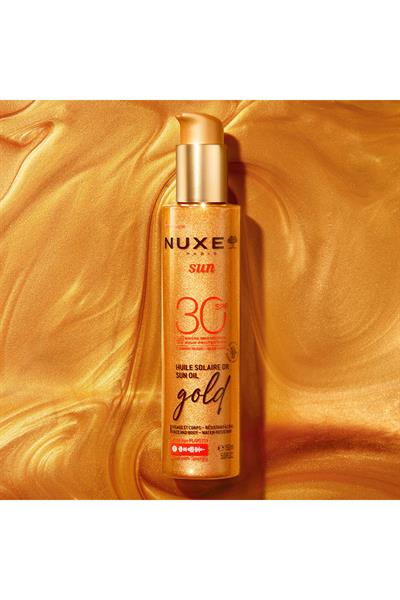 Nuxe Sun - Altın Işıltılı Bronzlaştırıcı Güneş Koruyucu Yağ SPF30 150 ml