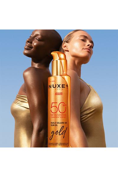 Nuxe Sun - Altın Işıltılı Bronzlaştırıcı Güneş Koruyucu Yağ SPF50 150 ml