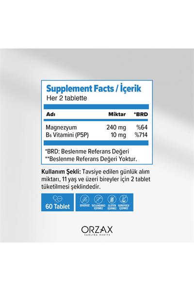 Ocean ExtraMag Magnezyum Taurat+P5P Takviye Edici Gıda 60 Tablet