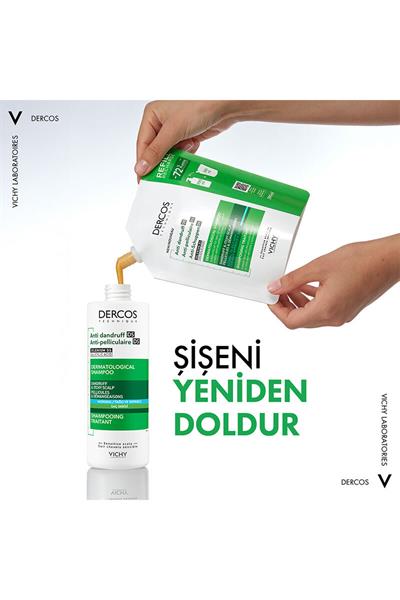 Vichy Dercos Anti Dandruff Kepek Karşıtı Şampuan 390 ml - Normal ve Yağlı Saçlar - Refill