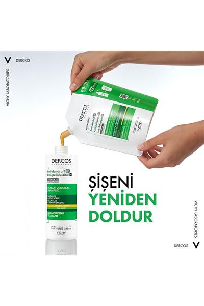 Vichy Dercos Anti Dandruff Kepek Karşıtı Şampuan 390ml - Kuru Saçlar - Refill