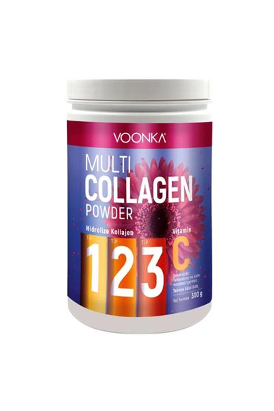 Voonka Multi Collagen Powder Hidrolize Kollajen Tip 1 2 3 Vitamin C 300gr