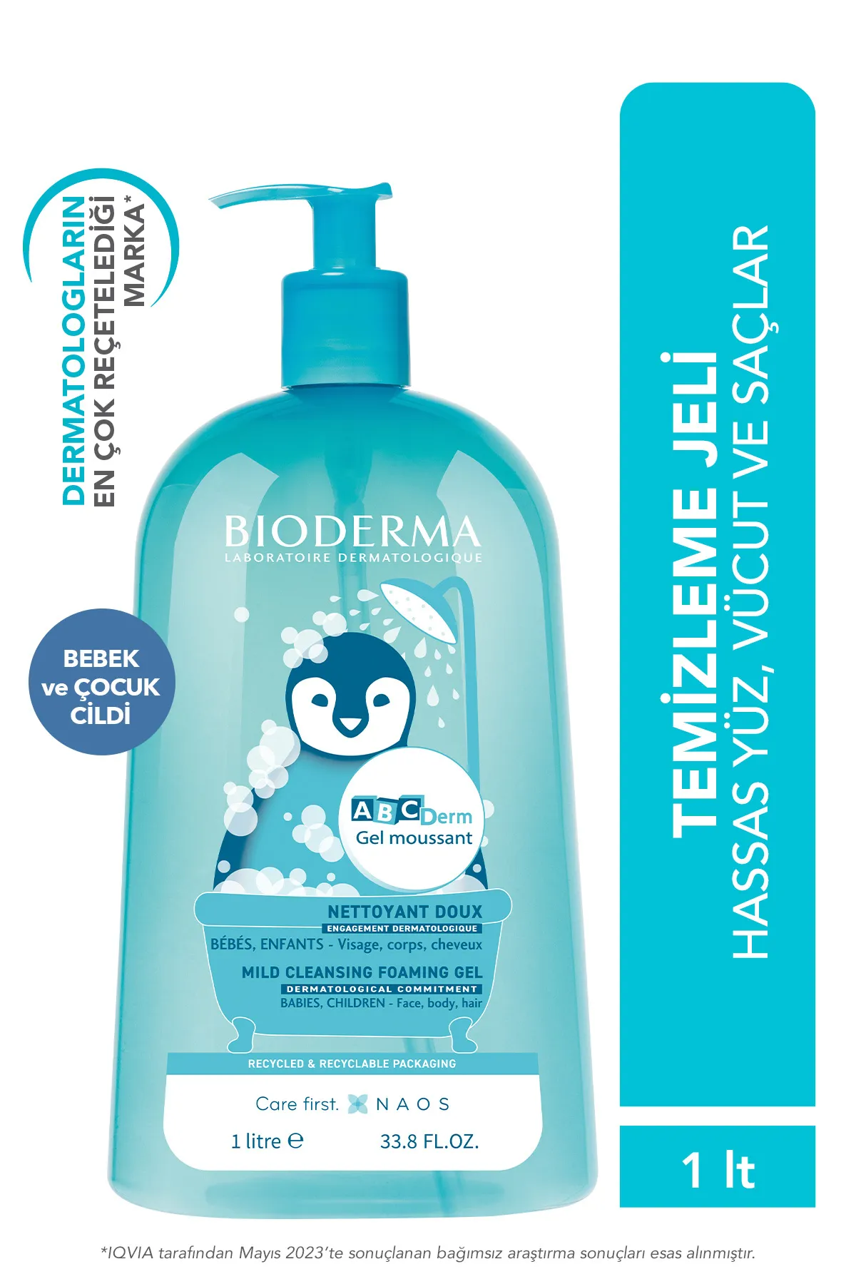 BİODERMABioderma Abcderm Foaming Gel Temizleme Jeli 1 Litre3401397163618