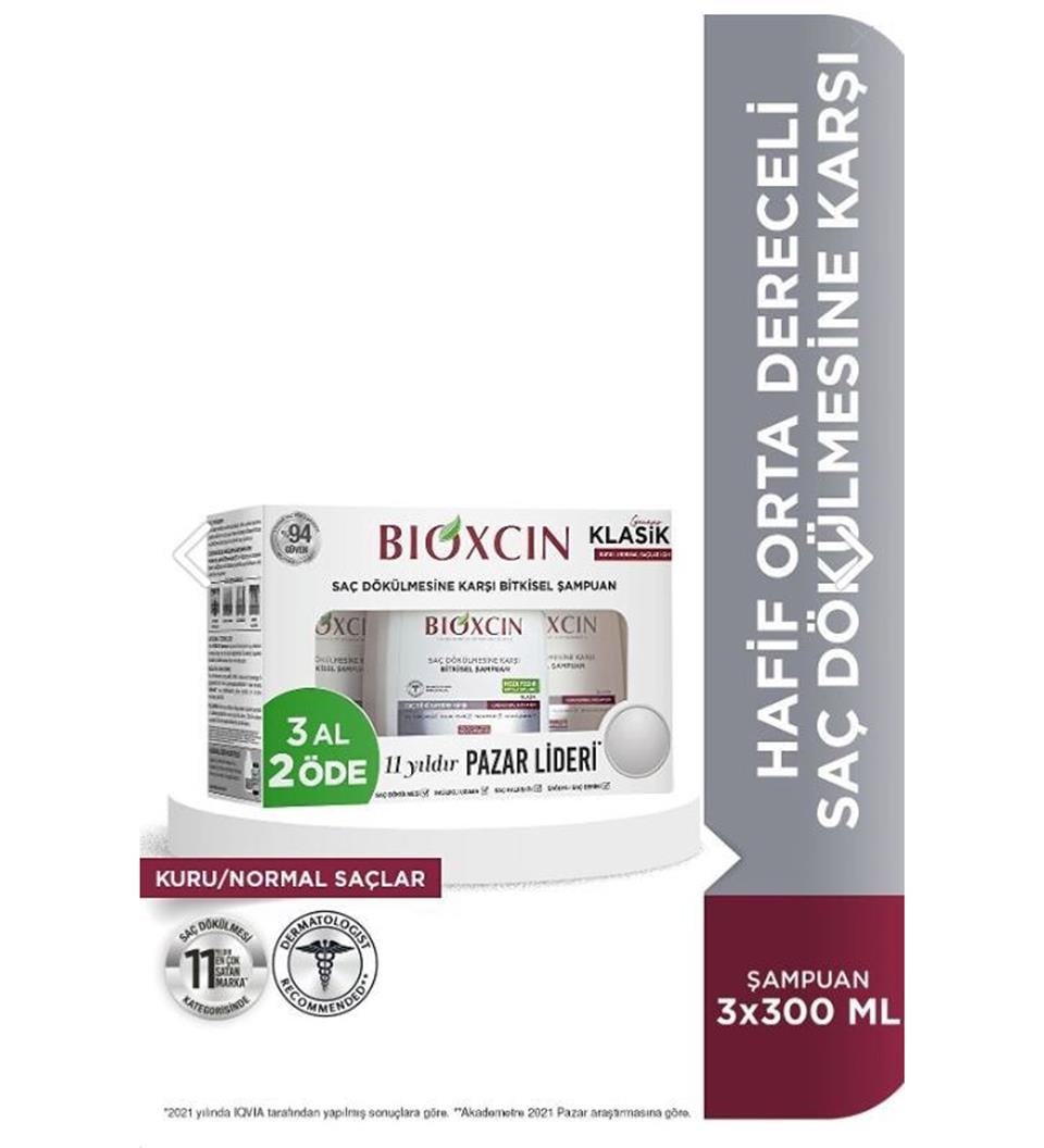 BIOXCINBioxcin Genesis Kuru ve Normal Saçlar için Şampuan 3 x 300ml | 3 AL 2 ÖDE8697432090000
