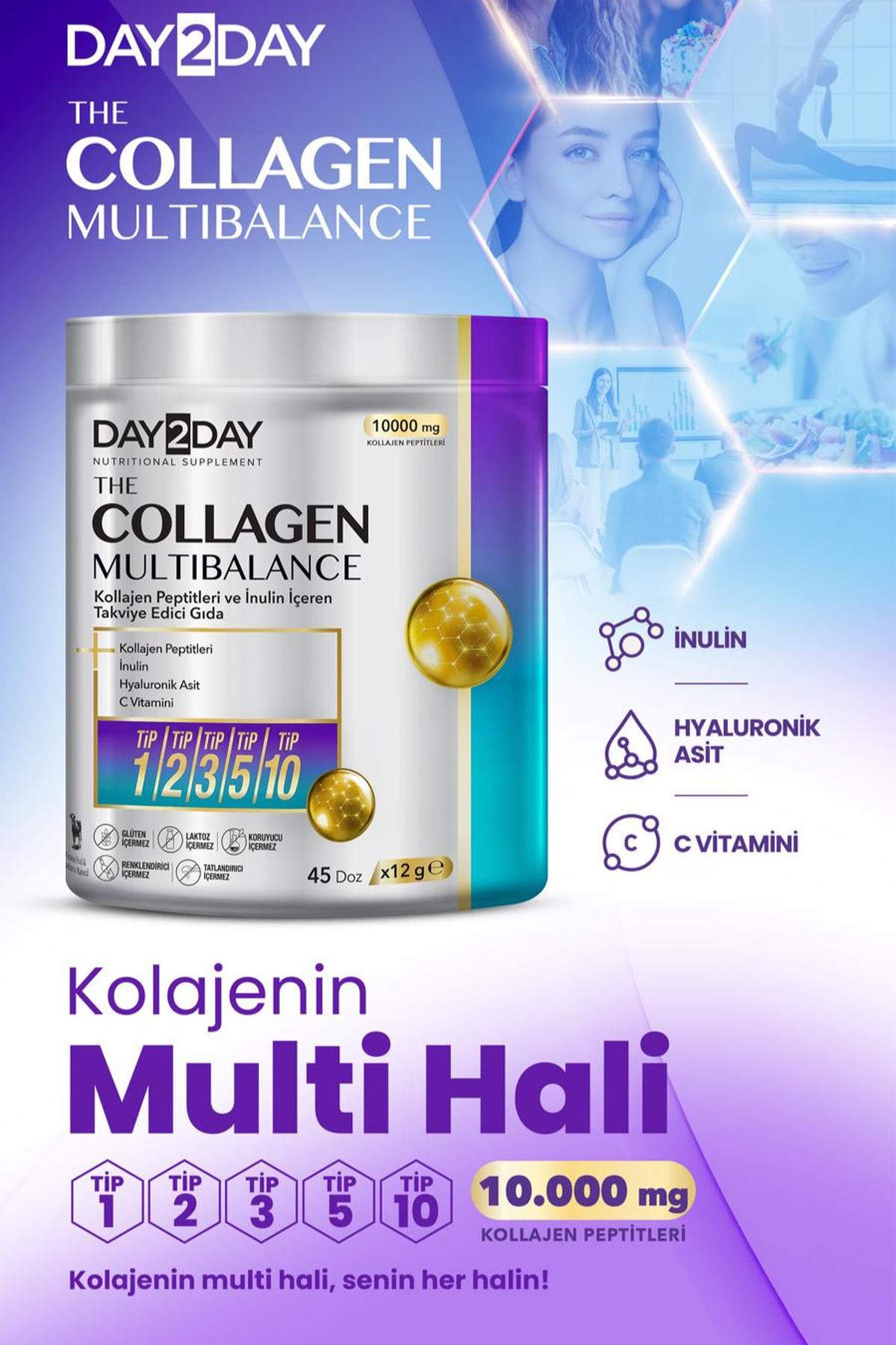 DAY2DAYDAY2DAY The Collagen MultiBalance Tip 1/ Tip 2/ Tip 3/ Tip 5/ Tip 10 Kolajen Toz Form 540 gr850071952971