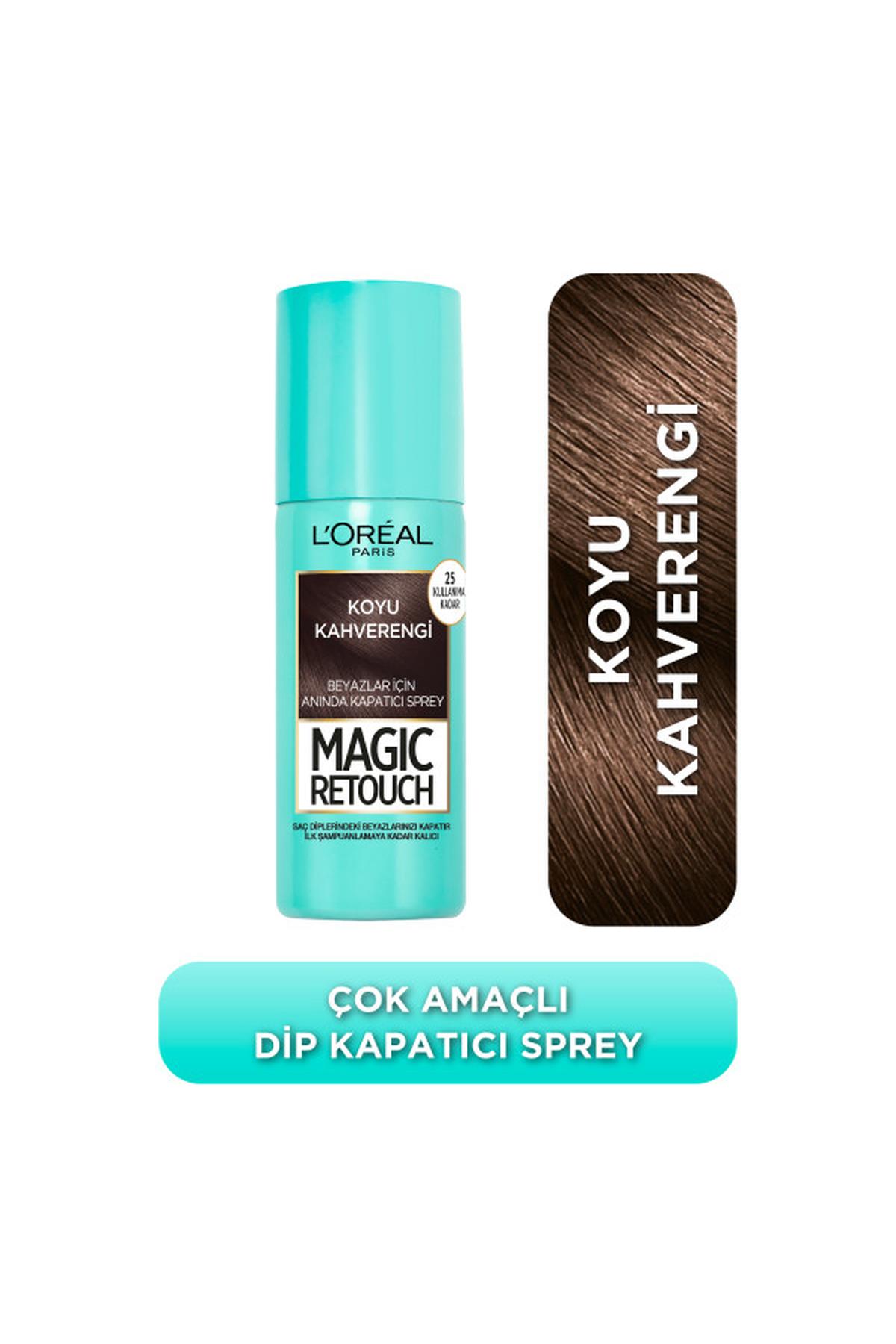 Loreal ParisL'Oréal Paris Magic Retouch Beyaz Saçlar İçin Kapatıcı Koyu Kahverengi Saç Spreyi 75 Ml3600523193349