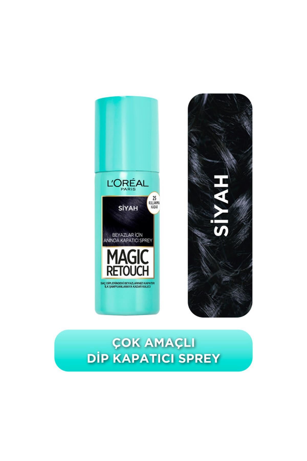 Loreal ParisL'Oréal Paris Magic Retouch Beyaz Saçlar İçin Kapatıcı Siyah Saç Spreyi 75 Ml3600523193332